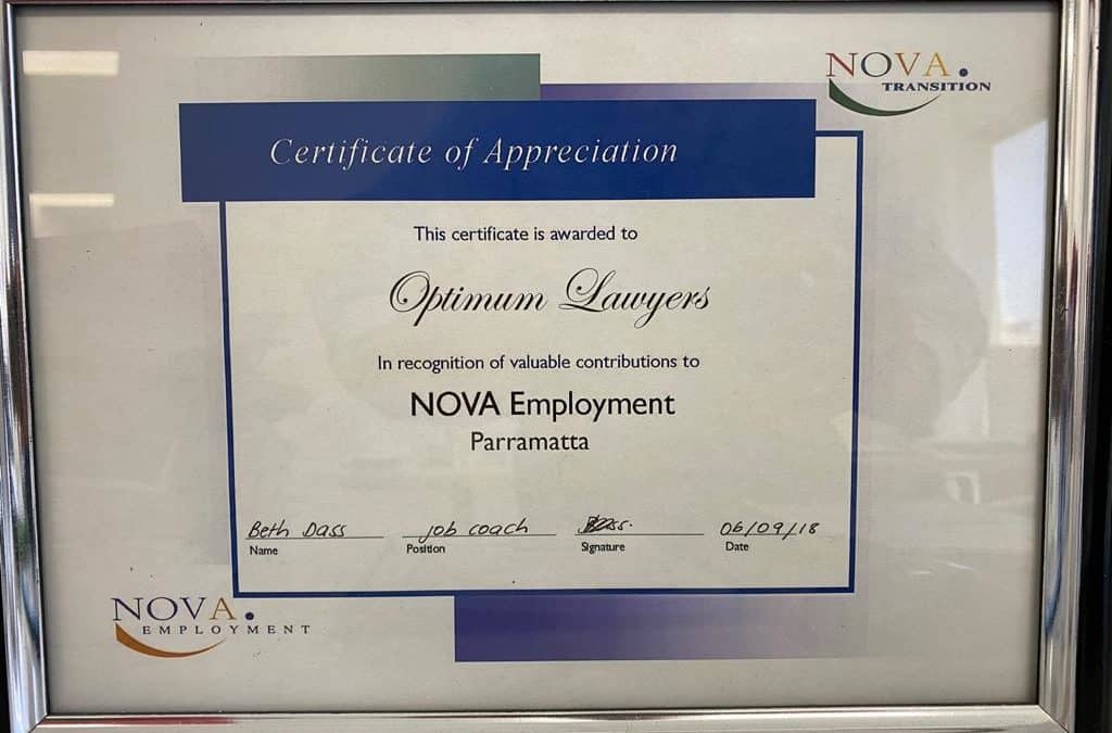 Optimum Lawyers Parramatta Partner With NOVA Employment